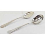 Two Danish silver serving spoons, marked for V Christesen, 6.44ozt/200g.