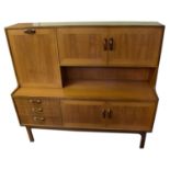 A mid-century teak sideboard, width approx 160cm.