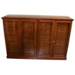 A good Victorian mahogany collector's specimen cabinet, with two pairs of glazed doors, each