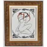 CMIELOW; a limited edition plaque decorated with nude female, 40 x 30cm, in gilt frame, overall size