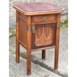 A late 19th century Continental Art Nouveau Jacob & Josef Kohn Vienna secession beech bedside