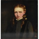 UNATTRIBUTED 19TH CENTURY ENGLISH SCHOOL; oil on relined canvas, portrait of a young girl, unsigned,