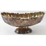 JOHN NEWTON MAPPIN; a large Victorian hallmarked silver oval bowl/centrepiece with floral swag