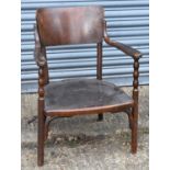 FISCHEL; an early 20th century bentwood elbow chair.