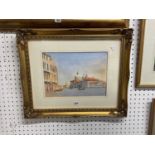 COLONEL RAY ARTHUR OBE; watercolour, Grand Canal, Venice, 25 x 35.5cm, framed and glazed.