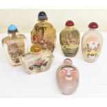 Six assorted Chinese snuff/scent bottles.