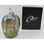 OKRA; a limited edition scent bottle, etched marks and signature to base, height 11cm, boxed.