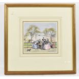 X JOHN STRICKLAND GOODALL RI (1908-1996); watercolour, 'The New Baby', signed, 16.5 x 18cm, framed