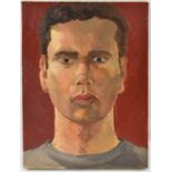 X PAUL RICHARDS (born 1949); oil on canvas, portrait of a male, 30.5 x 23cm, unframed.