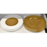 Two sets of six Minton 'Pure Gold' oversized plates, diameter 13" (33.3cm).