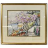 WJ CAPARN (exh 1882-1895); watercolour, ‘Wisteria Mentone’, signed and with label verso, 26.5 x 33.