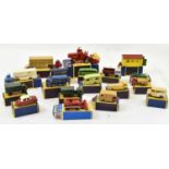 Fourteen Matchbox model cars in original boxes by Lesney including London to Glasgow green bus and a