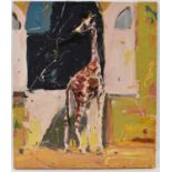 X PAUL RICHARDS (born 1949); oil on canvas, study of a giraffe, signed and dated 2010 verso, 55 x