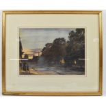 X FREDERICK SAMUEL BEAUMONT (1861-1954); pastel, ‘Twilight, Wendover, Bucks’, signed with