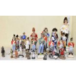 A collection of military figures including ceramic and Del Prado diecast figures and others.