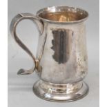 JOHN LANGLANDS II; a George III hallmarked silver mug, Newcastle 1797 or 1821, height 13.5cm, 10.