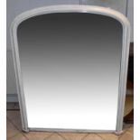 A large white painted Victorian overmantel mirror, 140 x 120cm.