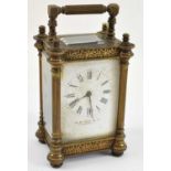 A brass BW Fase of Oxford carriage clock with key.