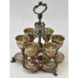 ROBERT HENNELL III; a set of six Victorian hallmarked silver egg cups, London 1860, approx 9.55ozt/