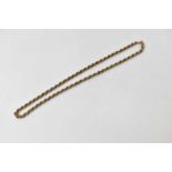 A 9ct rose gold rope twist necklace, length 47cm, 14.8g.