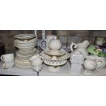 A collection of Gisela Graham cream ware, plates, bowls, cups, etc, a Sylvac Pottery wall pocket