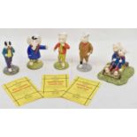 BESWICK; five assorted Beswick Rupert Bear figures including Rupert Bear Podgy Pig, etc, with