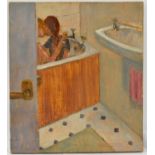 X PAUL RICHARDS (born 1949); oil on canvas, two children in a bath tub, unsigned, 40.5 x 35cm,