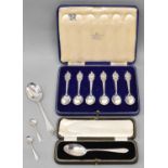 MAPPIN & WEBB; a set of six hallmarked silver 1937 Coronation commemorative spoons, a cased