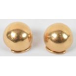 A pair of 18ct yellow gold clip on earrings, approx 6.8g.