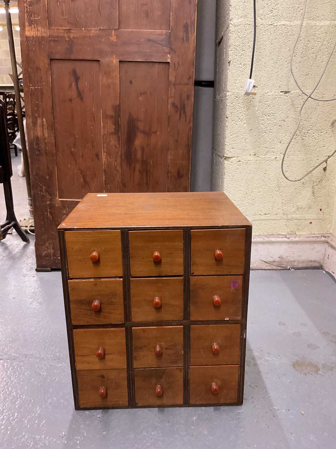 A miniature pine collector's chest, height 40cm.
