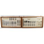 GERO; two large framed and glazed displays of Gero cutlery including Gero-Messen Zilmeta and Gero