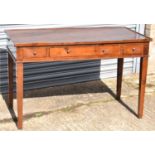 A mahogany side table,from OKA, height 79cms, length 125cms and depth 64cms.