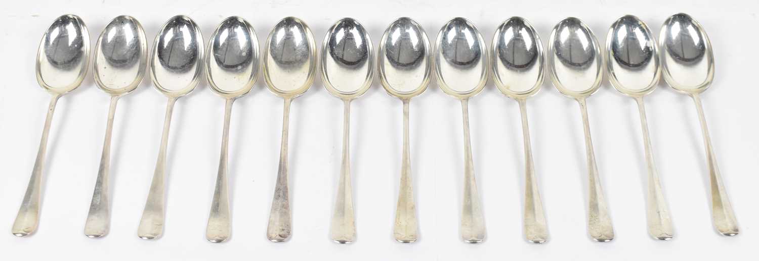 COOPER BROTHERS & SONS LTD; a set of twelve George V hallmarked silver spoons, Sheffield 1933,