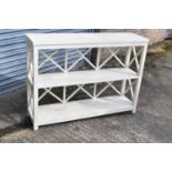A set of modern white painted shelves, height 91cm.