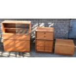 Four teak modular units.