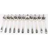 Eleven George III hallmarked silver tablespoons, London 1815, various makers, 24.55ozt/763g.