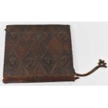 An ornate German embossed leather folio case, decorated with eight portrait roundels depicting