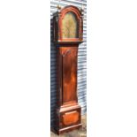 A 19th century mahogany eight day longcase clock, the arched brass dial with strike/silent,