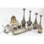 A mixed lot of white metal and plated Eastern items.