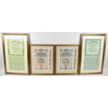 ABOUKIR LAND COMPANY; two framed and glazed certificates with coupons, and two electricity and ice