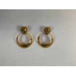 A pair of 18ct yellow gold clip on hoop earrings (one af), approx 13.2g.