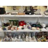 A mixed lot of ceramics including boxed Royal Doulton Whyte and MacKay owl decanters, Lladro