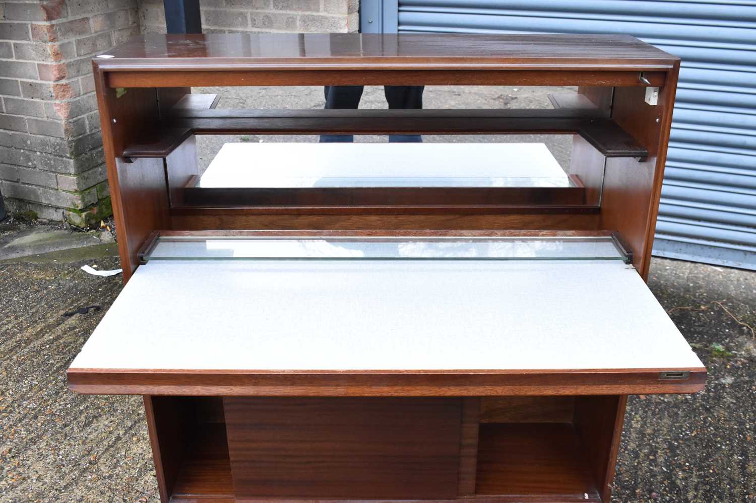 A mid-century sideboard with three central drawers flanked by two cupboard doors, width 191cm, a - Image 5 of 7