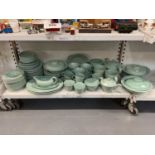 WOODS WARE; eighty-eight pieces of 'Beryl' ceramics including jugs, plates, teapots, side plates,