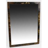 A 19th century black lacquer and gilt chinoiserie decorated rectangular easel dressing mirror, 56