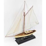 A modern Authentic Models sailing boat, height to top of mast 89cm.