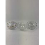 Three good quality crystal/cut glass bowls.