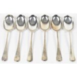 COOPER BROTHERS & SONS LTD; a set of six George V hallmarked silver serving spoons, Sheffield