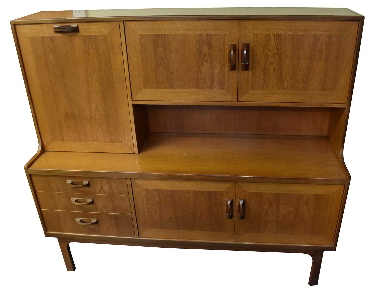 A mid-century teak sideboard, width approx 160cm.