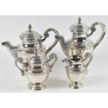 X An Italian 800 grade silver four piece tea and coffee service, the spouts formed as eagles,